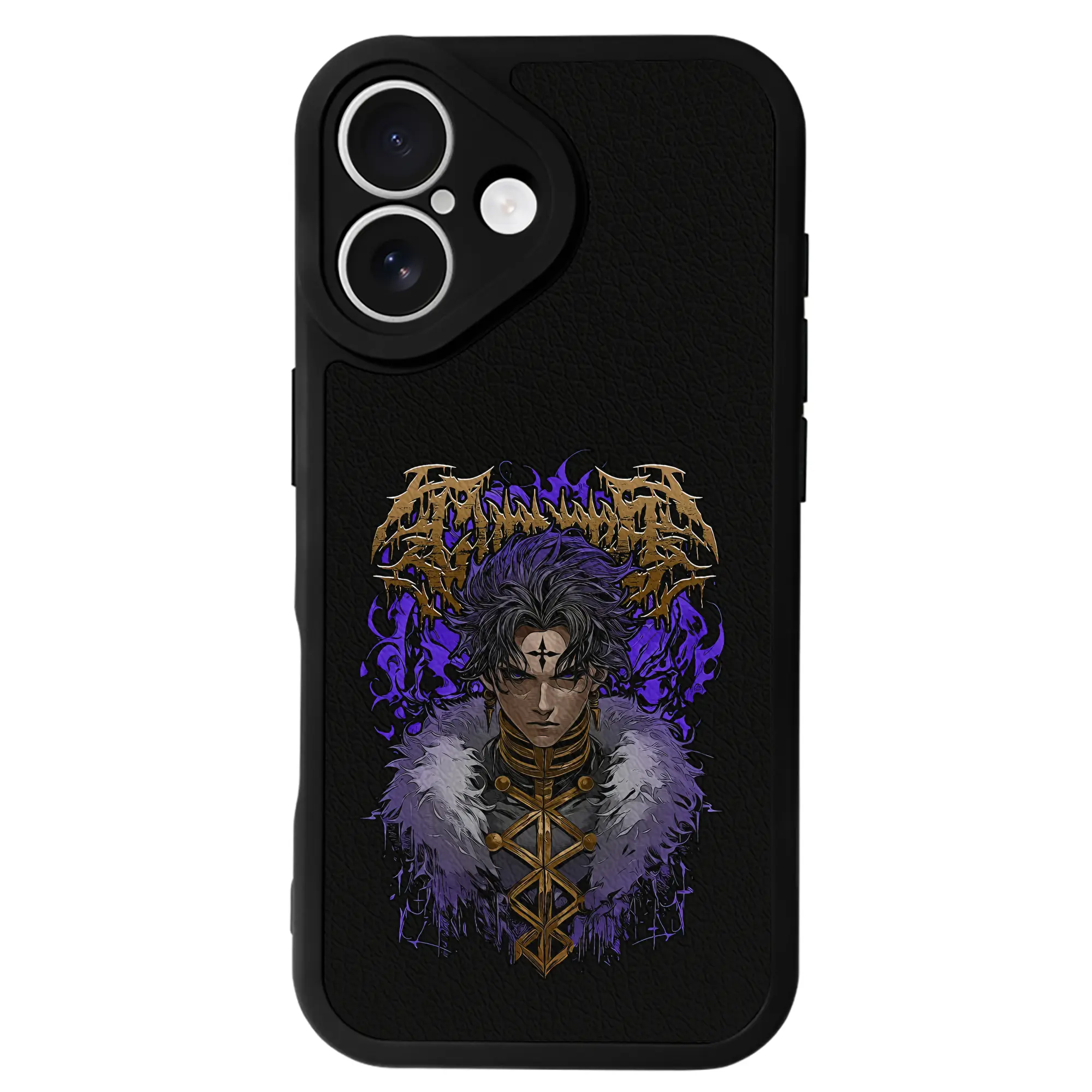 ハンター×ハンター グッズ クロロ＝ルシルフル - IPhone 16シリーズ対応 ・ シリコンスマホケース ・ レザー調 ・ 高精度フィット ・ 耐衝撃 ・ ワイヤレス充電対応 ・ 精密カット